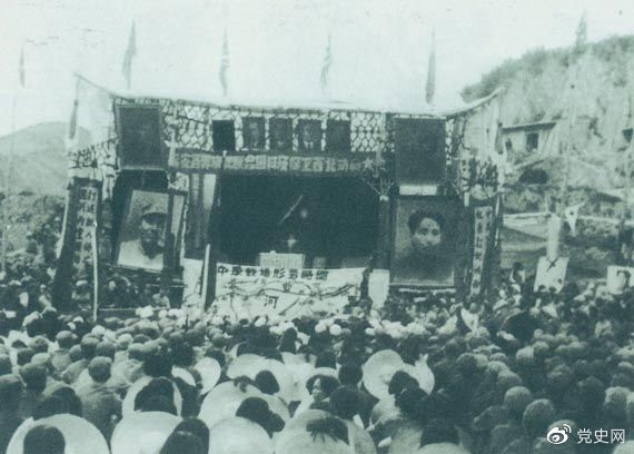 1947年3月8日，延安各界舉行保衛(wèi)邊區(qū)、保衛(wèi)延安動員大會。